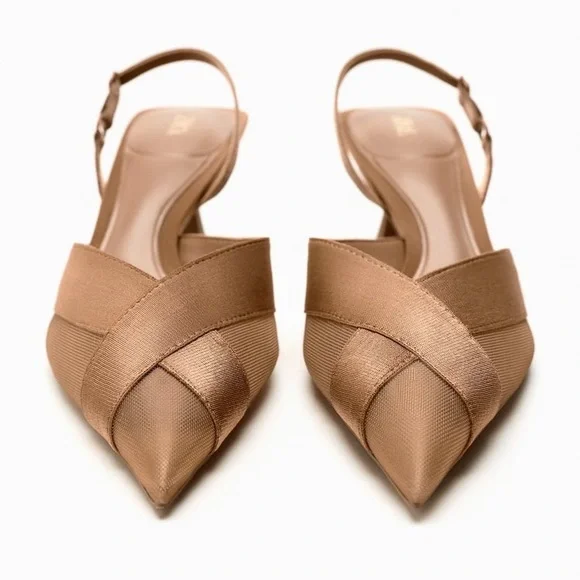 ZARA MESH SLINGBACK HEELS - Picture 8 of 8